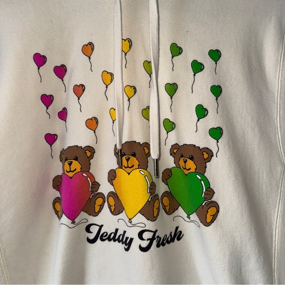 Teddy Fresh Cute AF Teddy Fresh Print Hoodie Small - Picture 3 of 6